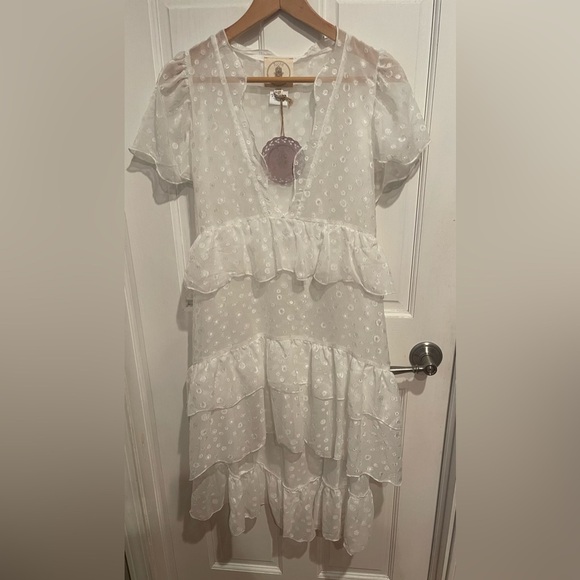 Muche et Muchette OS White Ruffled Dress - Picture 1 of 4